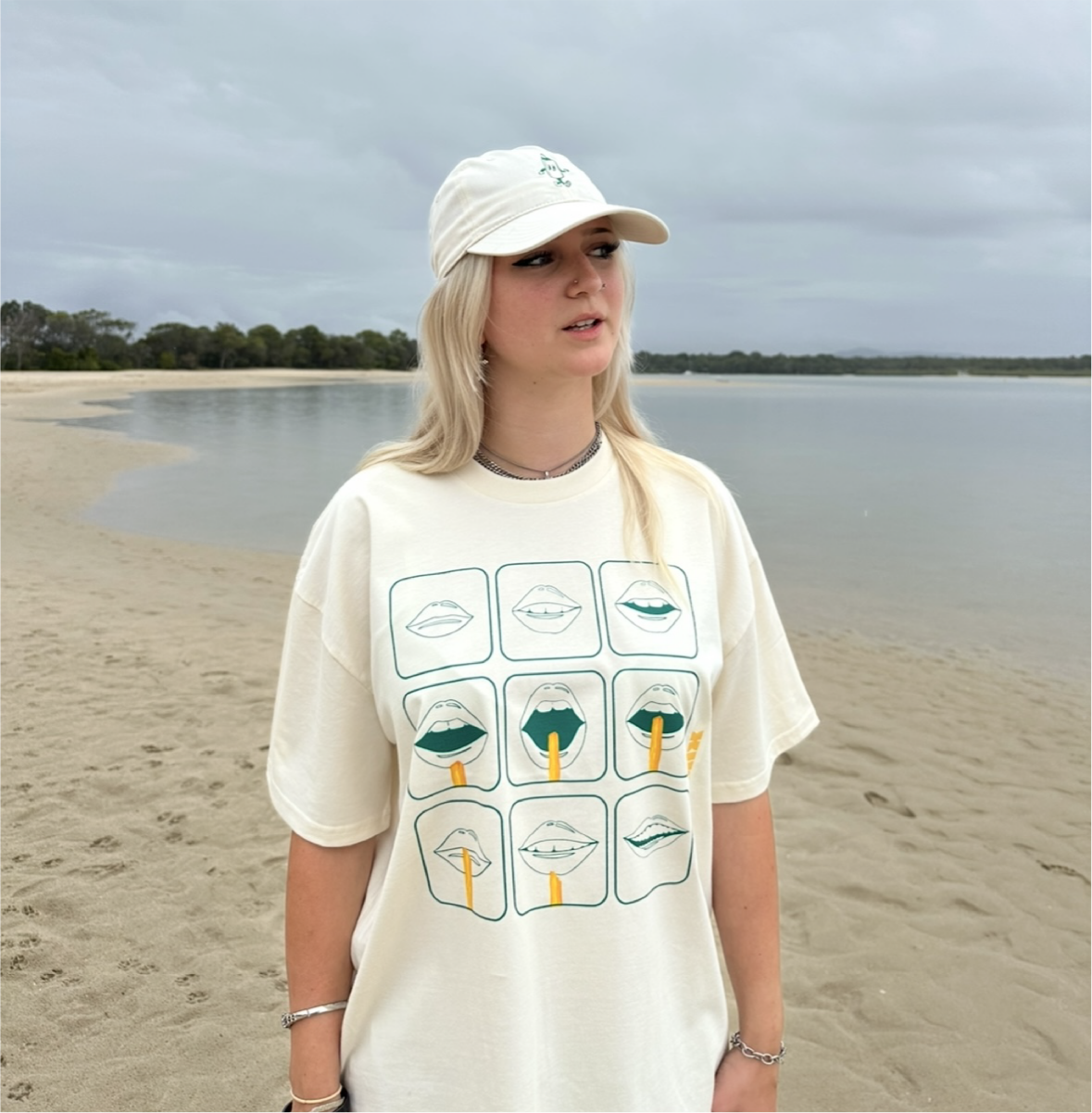 I'm Thinking About Chips Tee in Ivory